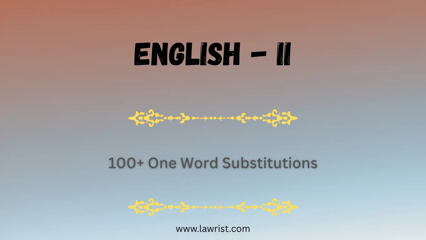 100+ One Word Substitutions